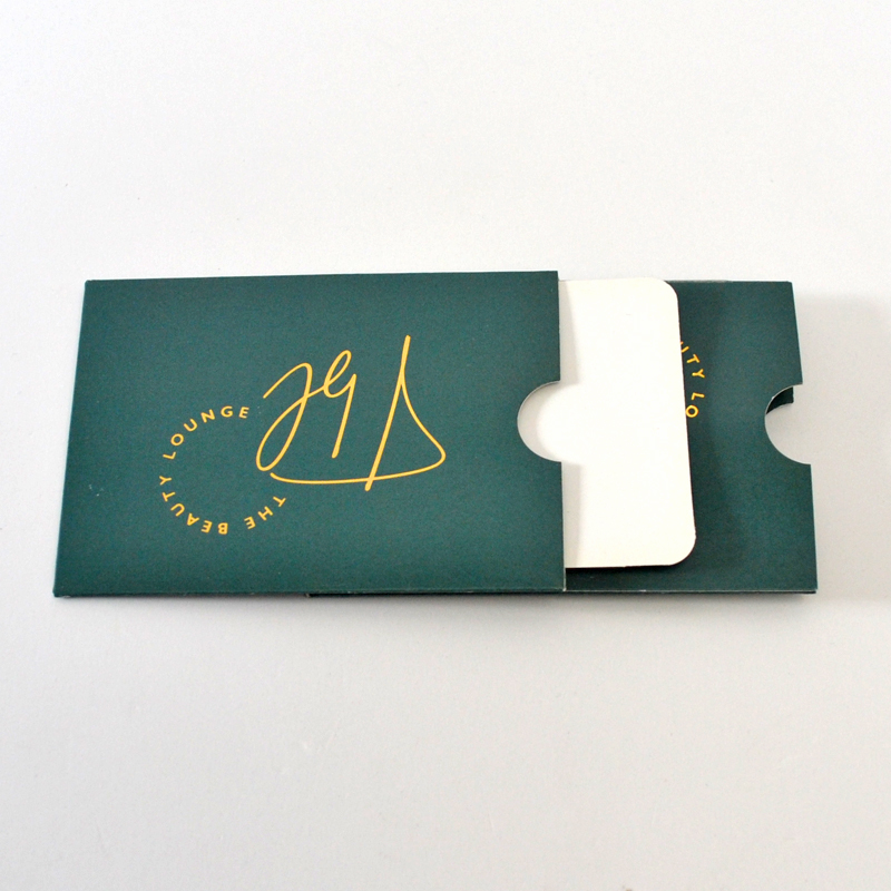 keycard holder with gold foil